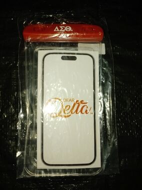 Delta Sigma Theta ΔΣΘ Clear Waterproof Phone Pouch with Red Seal & Neck Lanyard